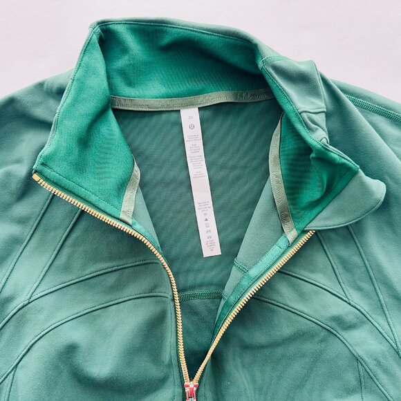 Lululemon Define Jacket Luon Everglade Green Size 20 NEW Gold Zip $128 - Picture 4 of 6